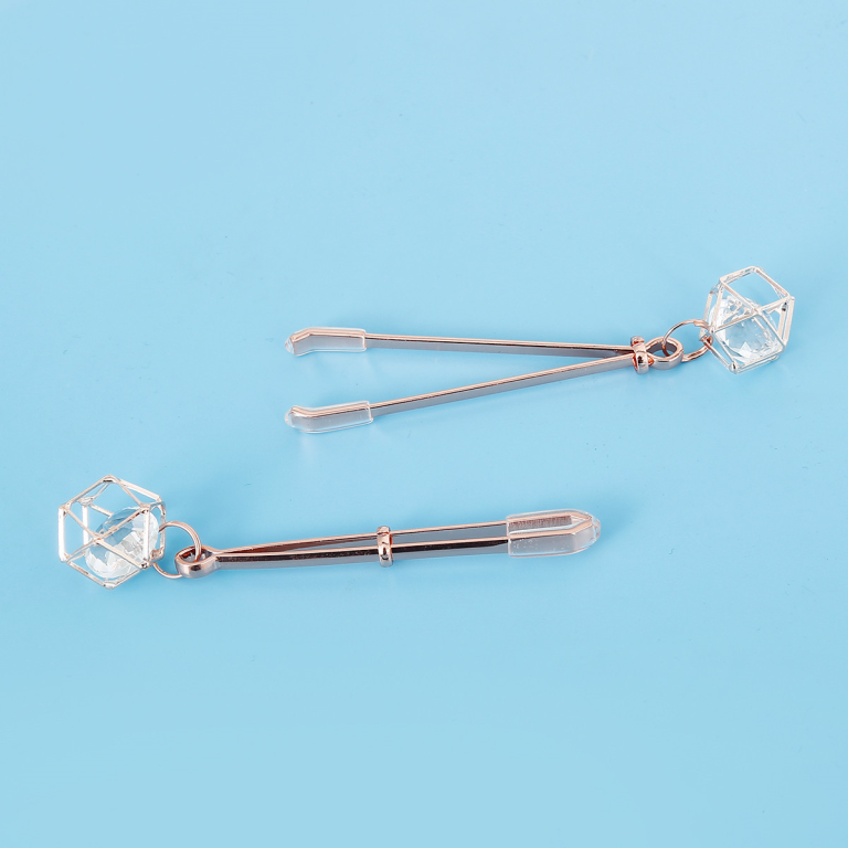Sex couples sex toys, SM bondage nipple clamps, metal alloy rose gold nipple clamps, couples adult toys