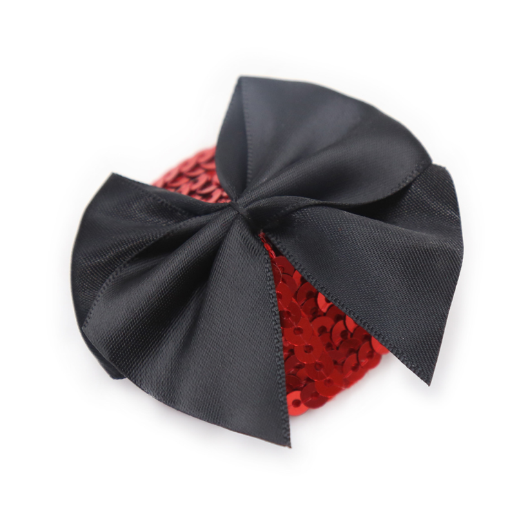 Flirting accessories bra red bow nipple stickers black round silicone anti-exposure sexy breast stickers for couples - Image 4