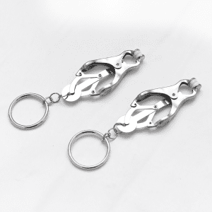 Nipple Clamps: Adjustable Alloy Iron Ring Breast Clamps for Adult Play