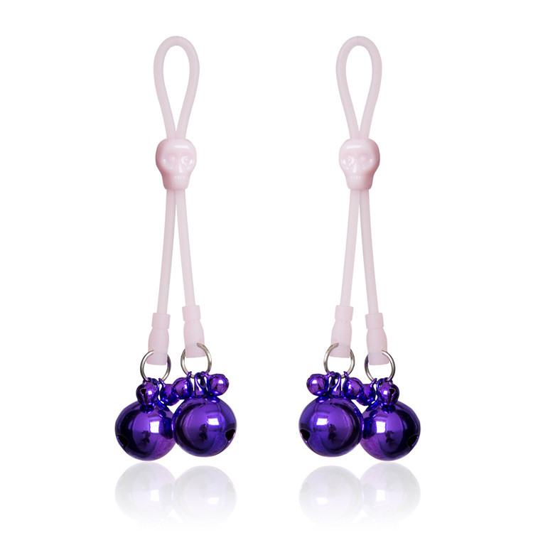 Sex toys luminous nipple clamps Adjustable bondage toys silicone bell skull clips