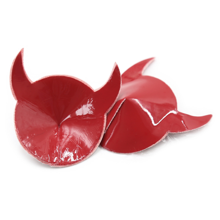 Anti-exposure sexy devil nipple stickers red round silicone horn chest stickers - Image 3