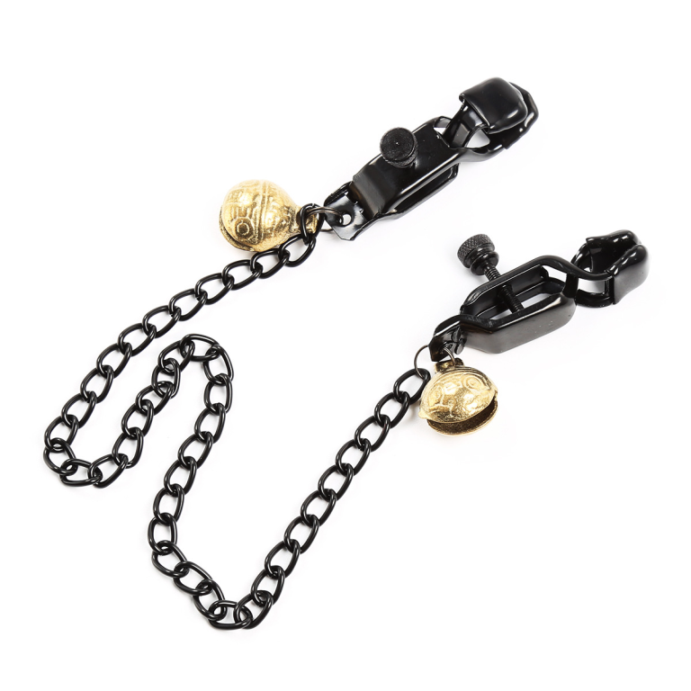 Adult products iron chain fun nipple clamps scattered bondage toys black crocodile clamps - Image 3