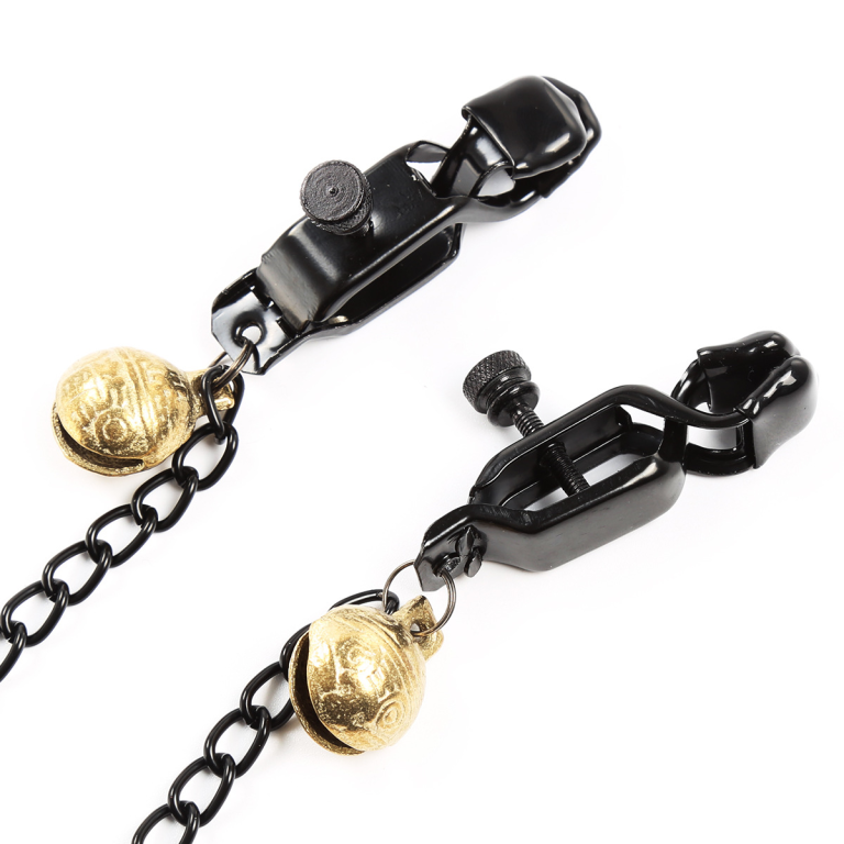 Adult products iron chain fun nipple clamps scattered bondage toys black crocodile clamps - Image 7