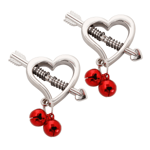 Love Adjustment Nipple Clamps with Bells - Red Wind Chime Nipple Jewelry for Women
