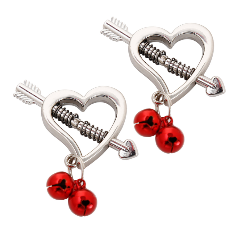 Love adjustment nipple clamps iron chain bells adult toys female nipple clamps red wind chime decorative accessories nipple clamps