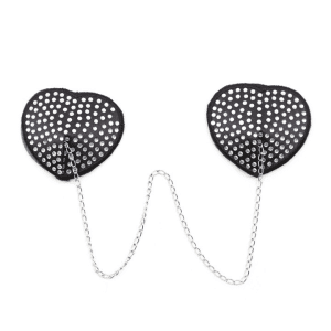 Diamond Silicone Nipple Covers with Chain - Pink Breast Stickers - Adult Intimate Toys for Women