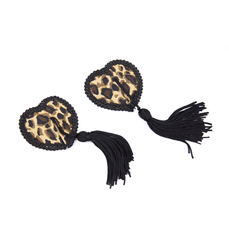 Black tassel leopard print breast stickers adult product silicone love nipple stickers lace sex female tools couples