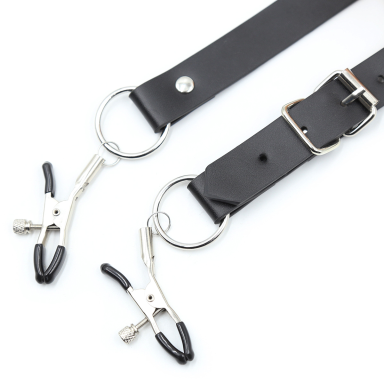 Sexy leather sex metal adjustment clips flirting sm toys leggings belts for adults - Image 8