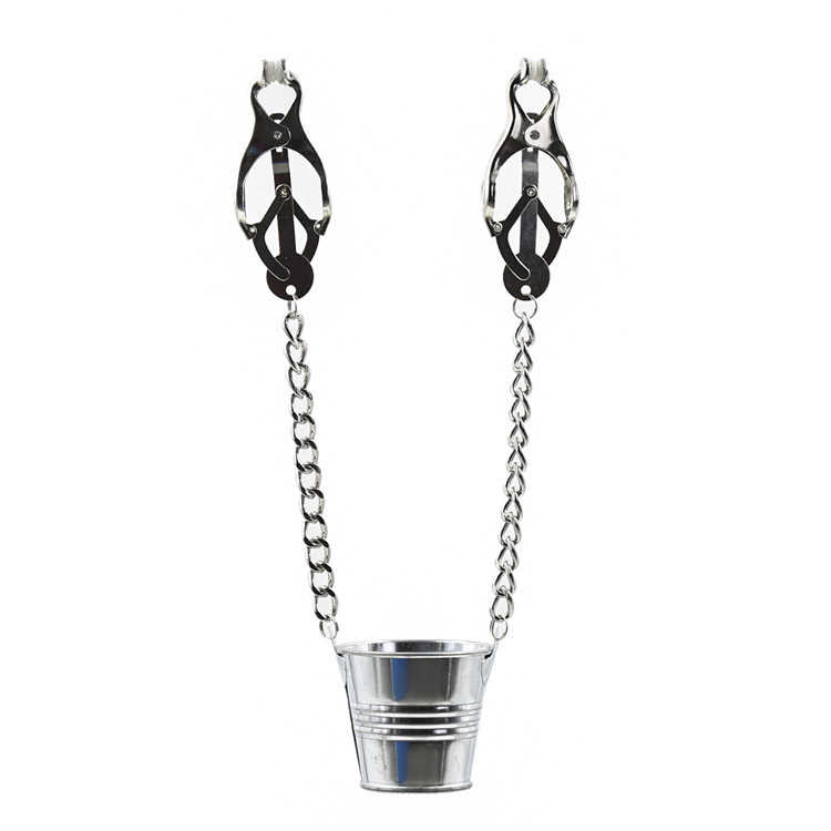 Couple toys, female clips, metal double-headed sex tool clips, small bucket silver iron chain clips