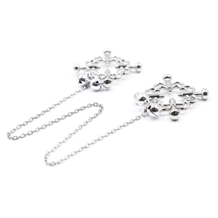 Wholesale sexy nipple clamps flower-shaped nipple clamps sexy flirting adjustable nipple clamps double bell chain nipple clamps sexy nipple stickers - Image 3