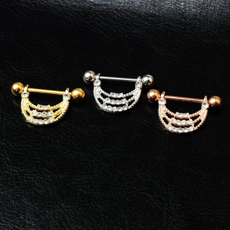 European and American popular puncture jewelry Amazon hot new nipple ring U-shaped diamond-embedded nipple ring accessories jewelry