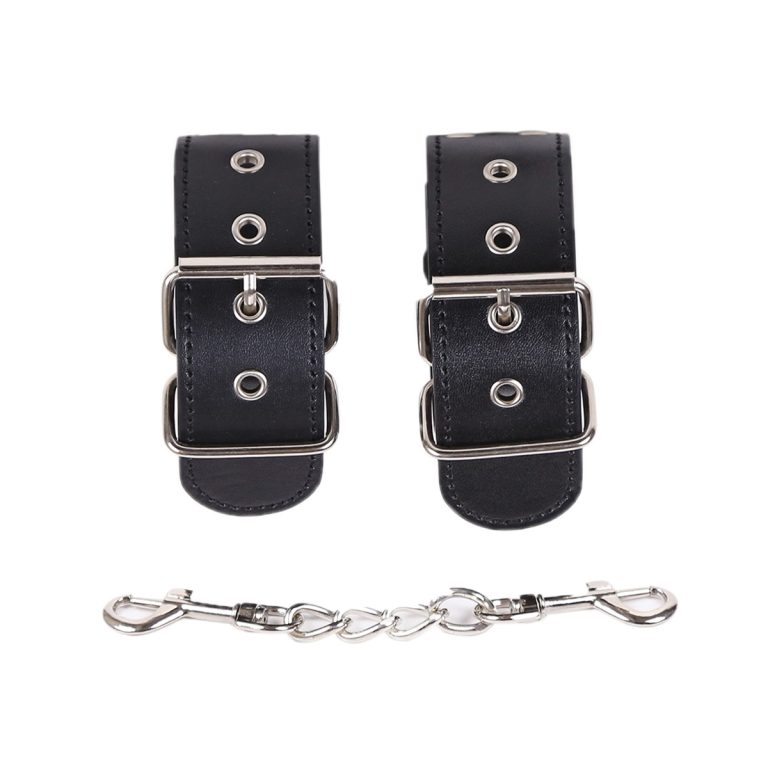 Sexy bondage iron chain bondage leather toys tied hand flirting adult products red neck cuffs men's equipment
