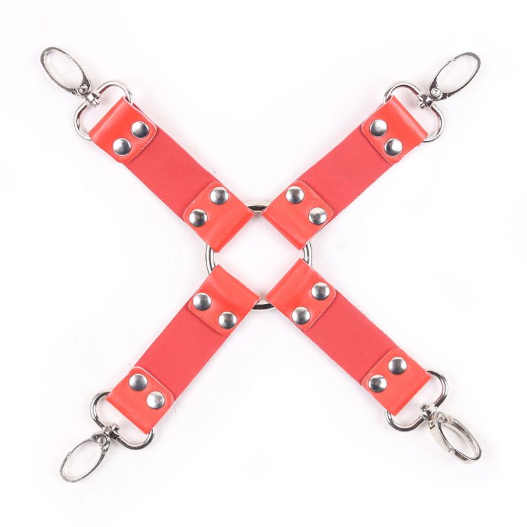 Bound handcuffs, scattered cross iron chain tied hands and feet, red sponge couple props - Image 3