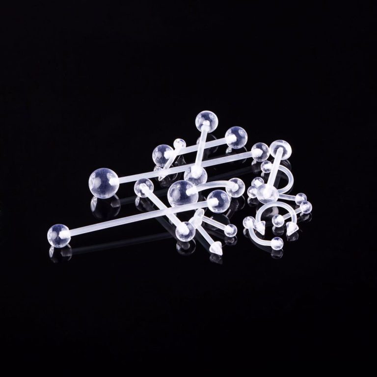 Amazon best selling new acrylic soft bar tongue nail belly button ring lip nail eyebrow nail ear bone nail 15 set - Image 3