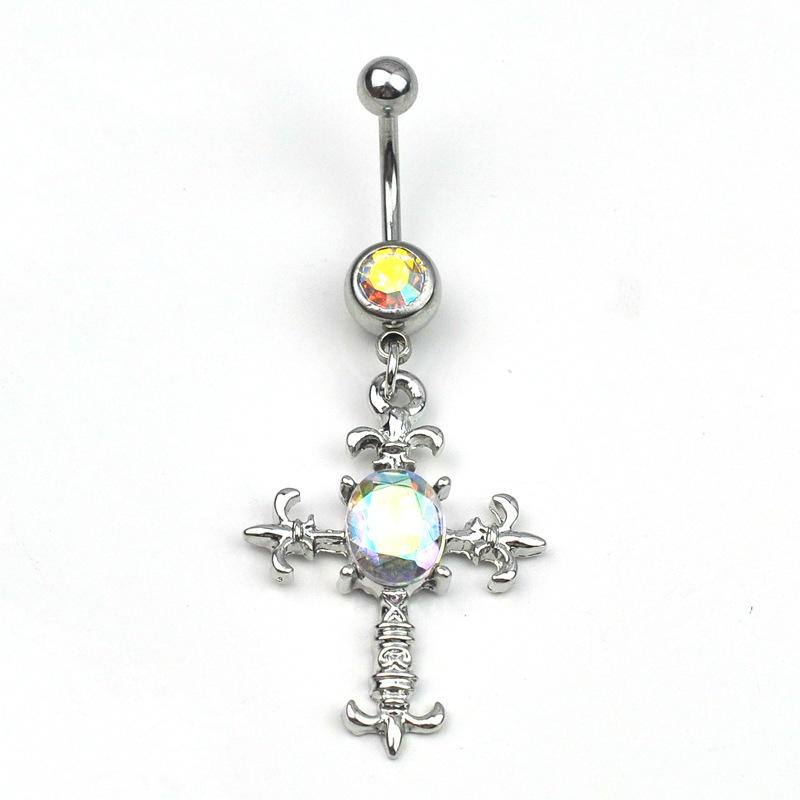 Body Piercing Belly Dance Jewelry Diamond Cross Belly Button Ring Belly Button Nail - Image 5