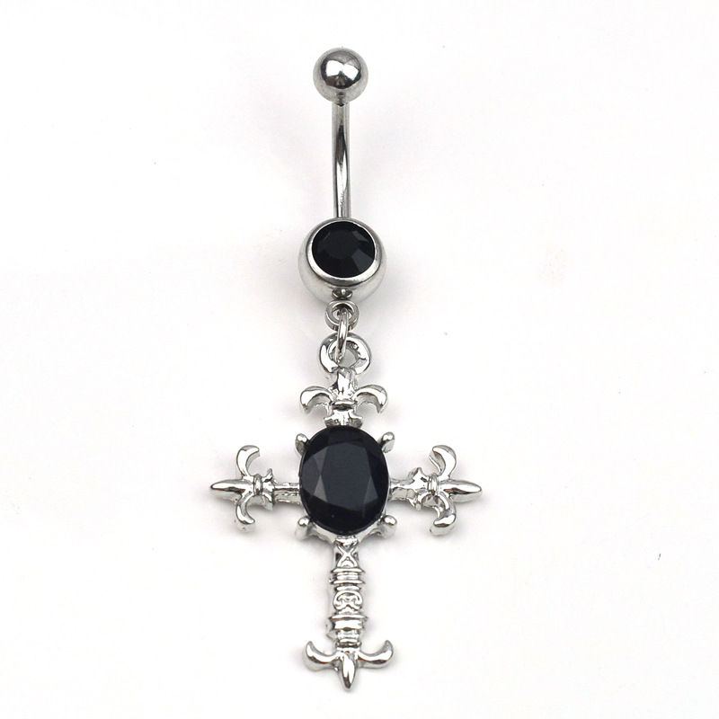 Body Piercing Belly Dance Jewelry Diamond Cross Belly Button Ring Belly Button Nail - Image 4