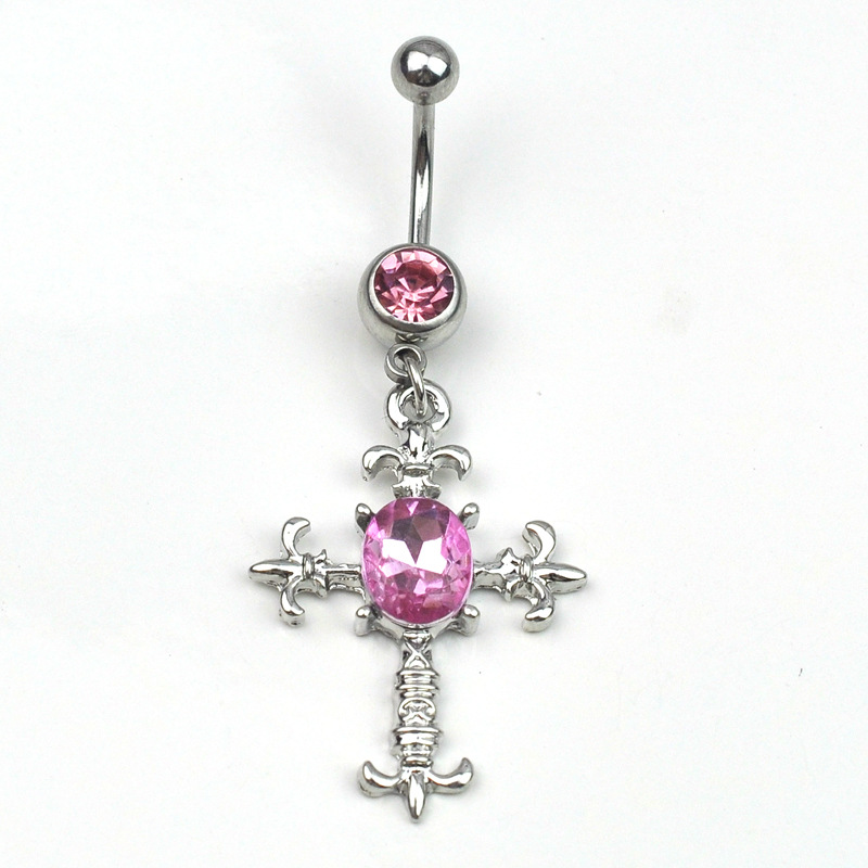Body Piercing Belly Dance Jewelry Diamond Cross Belly Button Ring Belly Button Nail - Image 3