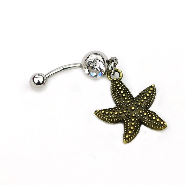 navel nail navel ring vintage starfish navel ring navel nail belly dance navel jewelry - Image 3