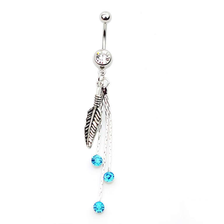 New puncture jewelry navel ring navel nail leaf combination navel ring navel nail