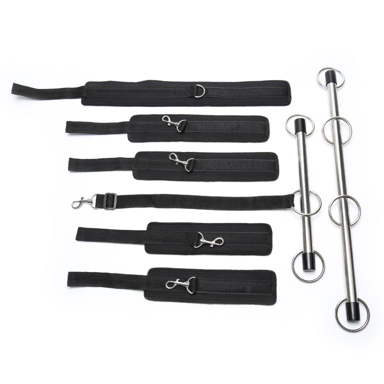 Adult products bondage plush hand and foot cuffs cross nylon short hair sex Velcro hand tied - Image 4