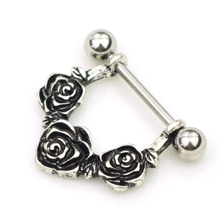Cross-border Products European and American Medical Steel Piercing Jewelry Titanium Steel Milk Chain ring Nail nipple ring - Image 3