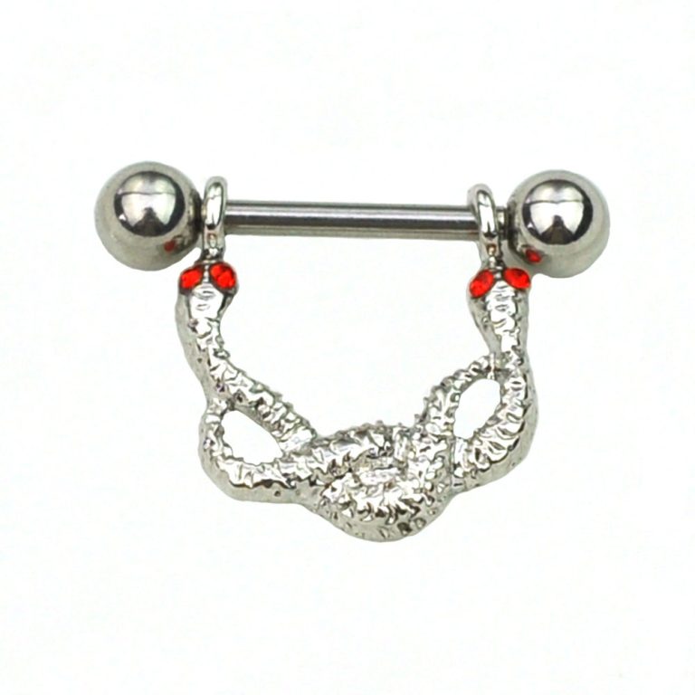 316 medical steel puncture jewelry titanium steel Europe and the United States diamond buckle breast ring nail - Image 5