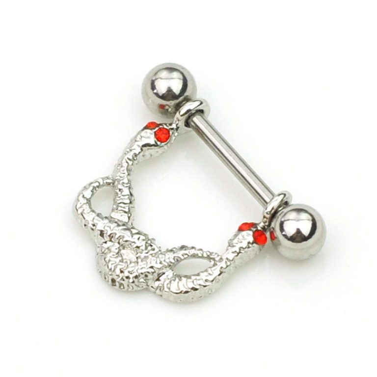 316 medical steel puncture jewelry titanium steel Europe and the United States diamond buckle breast ring nail - Image 6