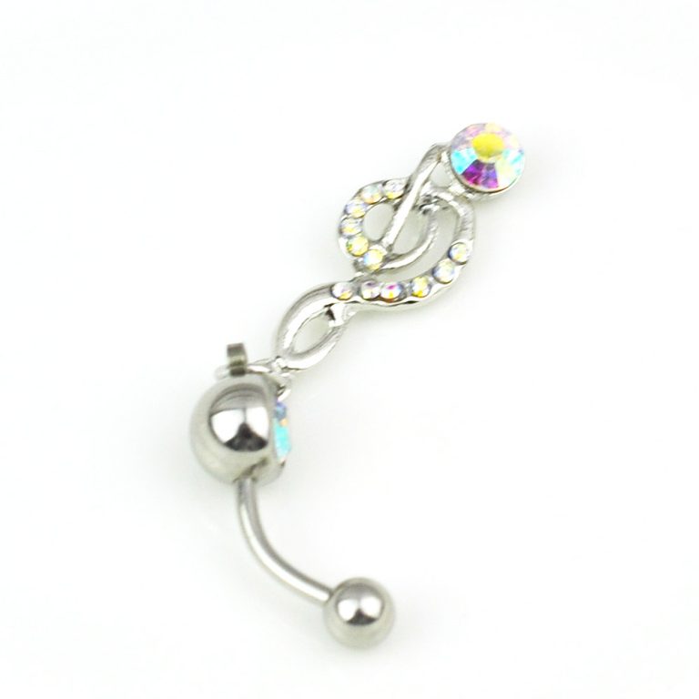 selling hot selling puncture jewelry European and American diamond-embedded note navel ring navel nail navel jewelry - Image 3