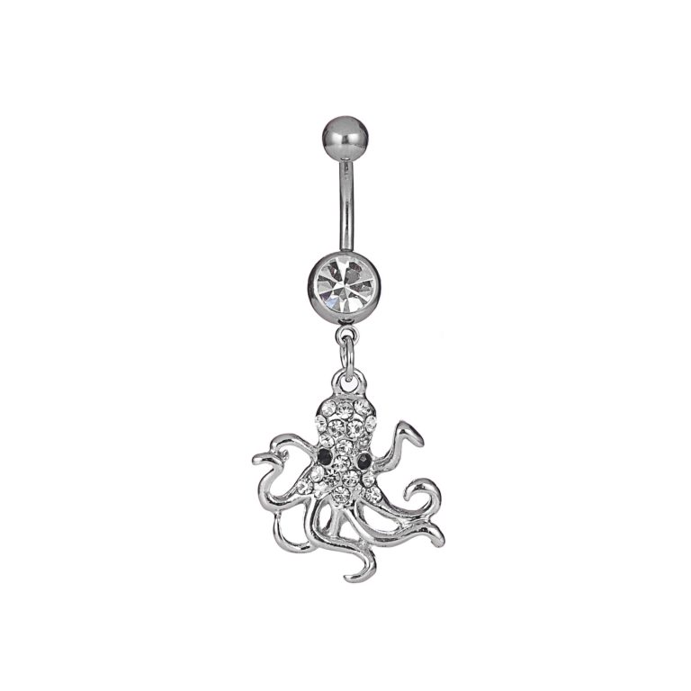 ebay  squid navel ring alloy Diamond-embedded navel nail navel buckle