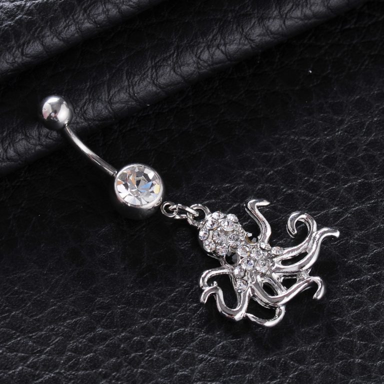 ebay  squid navel ring alloy Diamond-embedded navel nail navel buckle - Image 3