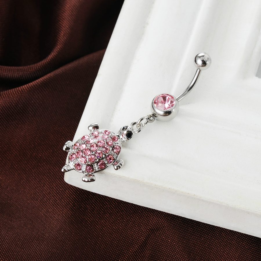 Cute Small Animal Navel Nail Navel Ring Crystal Turtle Navel Ring Popular Navel Jewelry - Image 4