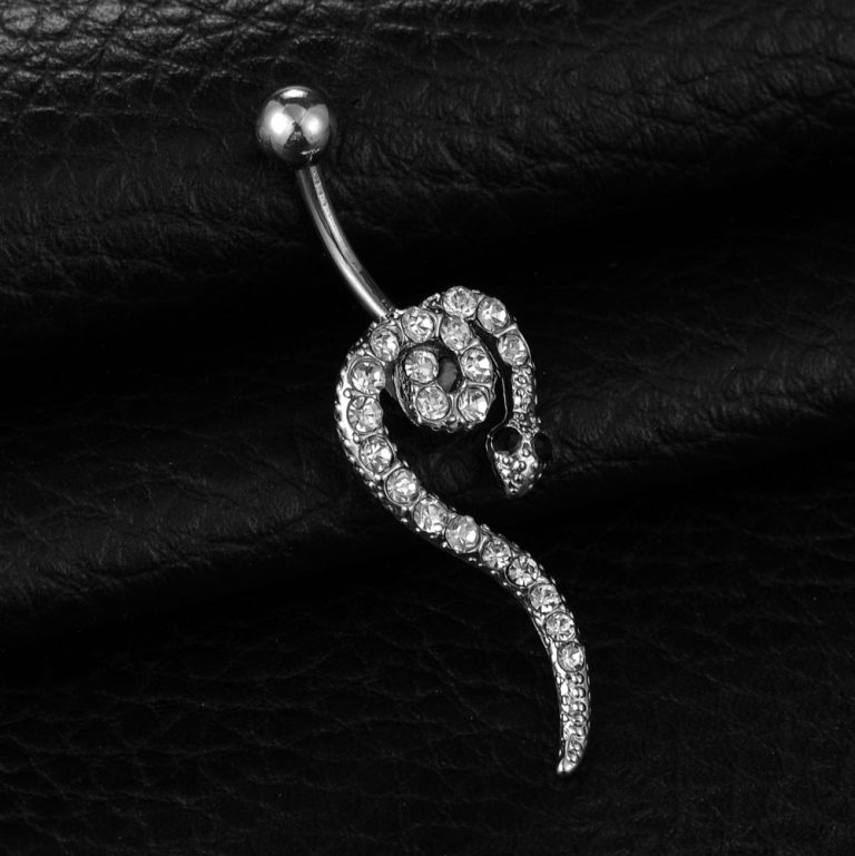 sell goods hot selling puncture jewelry Snake Diamond-embedded navel ring navel nail navel buckle - Image 4
