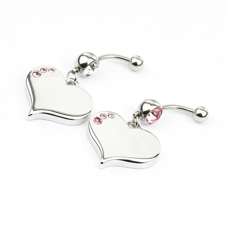 puncture belly dance navel jewelry alloy diamond heart navel nail navel ring - Image 3