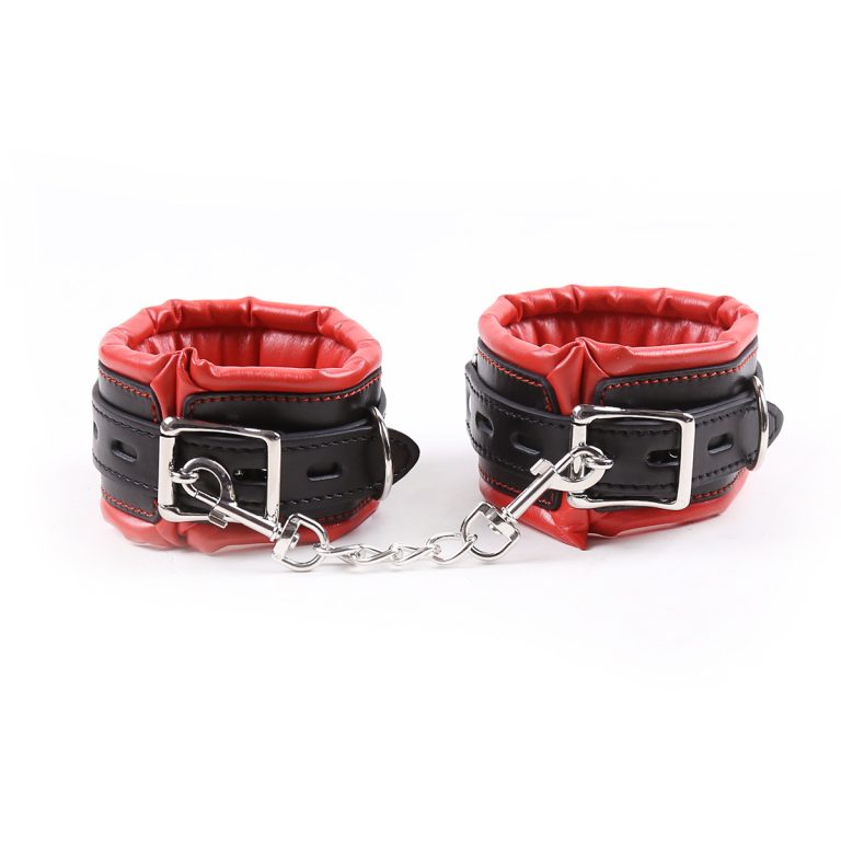 Bound handcuffs, scattered cross iron chain tied hands and feet, red sponge couple props - Image 5