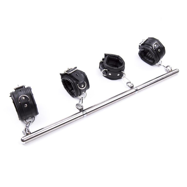 Bondage toys, D-clasp, sex hand and foot bondage, iron pipe, hand and foot binding, black sponge, 3-section detachable lock handcuffs - Image 6