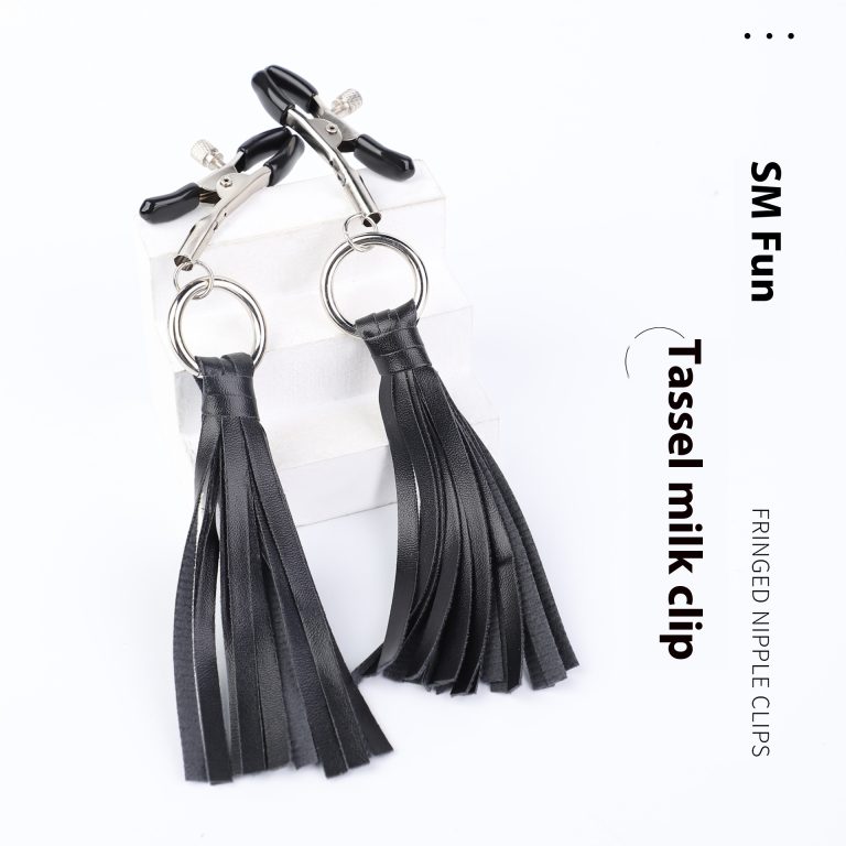 Adult sex sm props nipple clip cross-border hot black tassel breast clip punishment conditioning sex milk clip