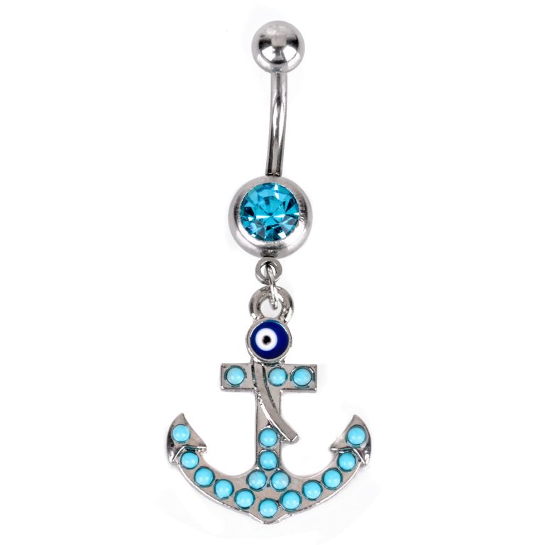 new European and American fashion puncture jewelry alloy Diamond anchor navel navel nail navel buckle - Image 6