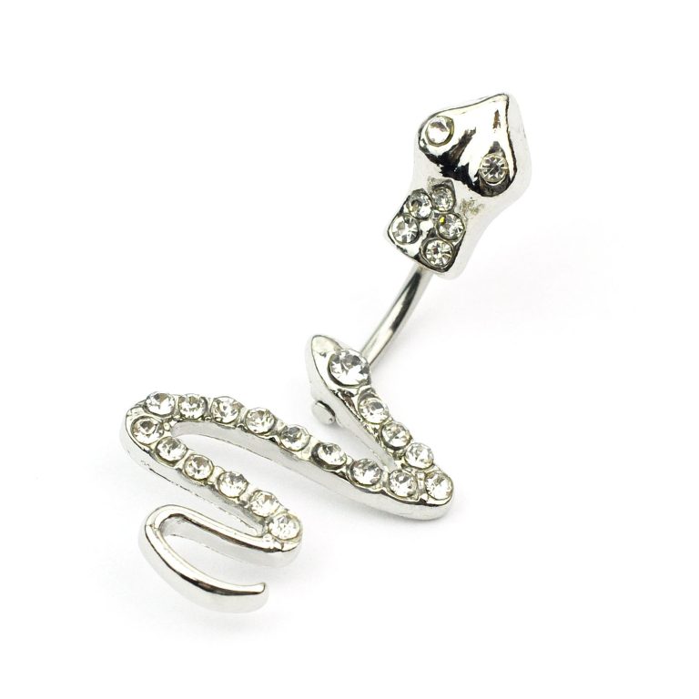 Europe and the United States hot-selling human body piercing diamond snake umbilical nail umbilical buckle - Image 3