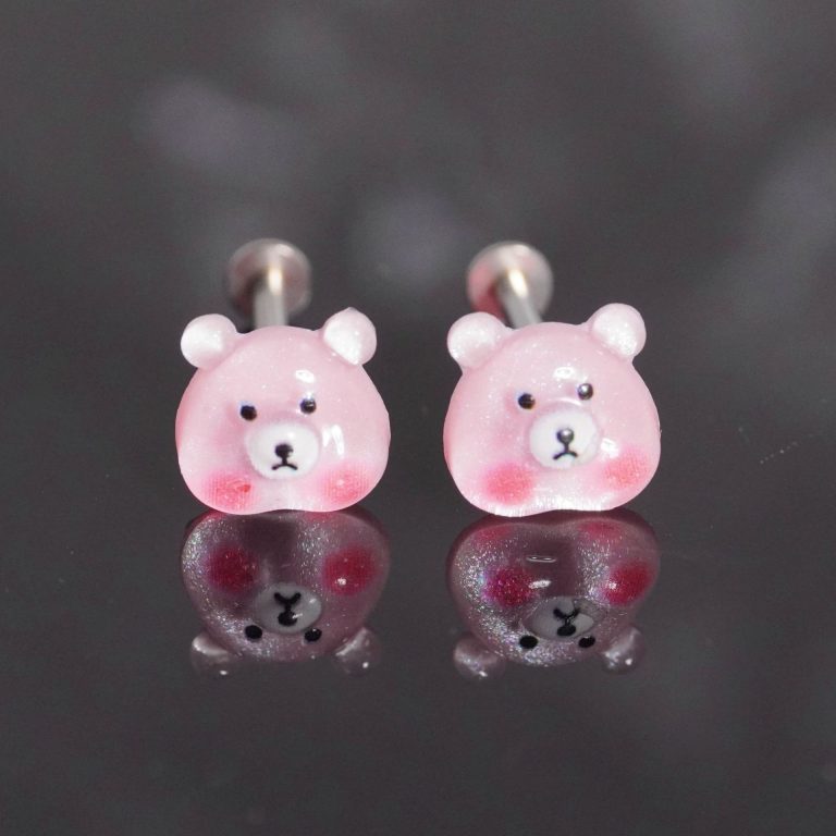 Pink piglet tongue nail stainless steel resin cute cartoon tongue ornaments human body piercing jewelry - Image 2