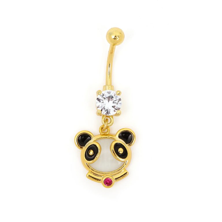 Creative cute bear cat pendant umbilical nail copper white stone inlaid umbilical buckle personality fashion design sense umbilical ornaments women wholesale - Image 5