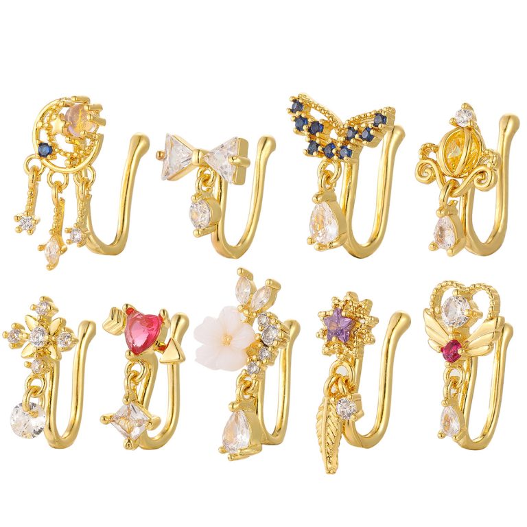 Factory Direct supply new fashion personality High sense nose nail copper white stone inlaid temperament sexy nose accessories female wholesale - Image 5