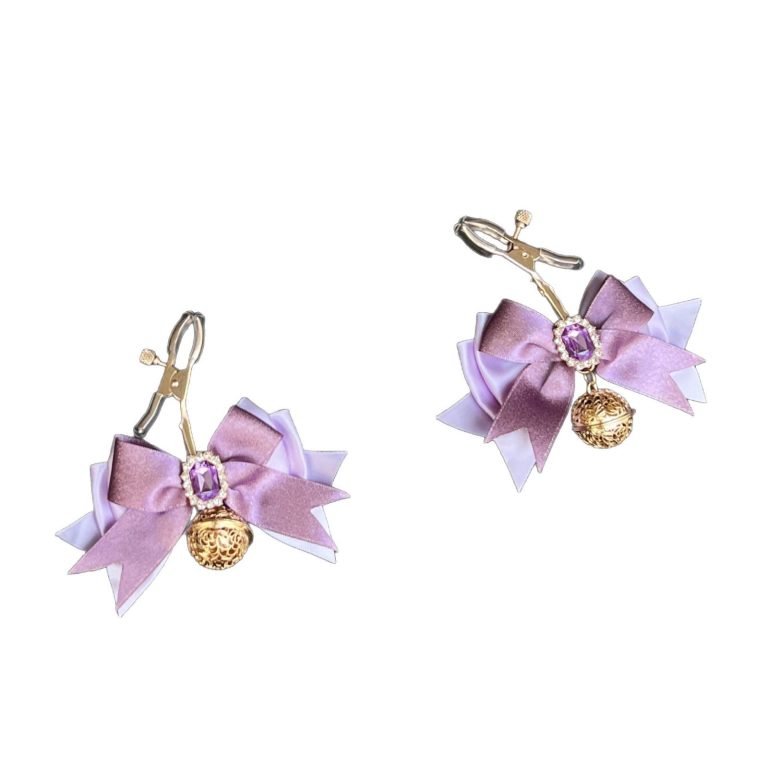 Wisteria Flower smsexy collar traction out training nipple clamp punishment 40CM purple fox tail butt plug - Image 5