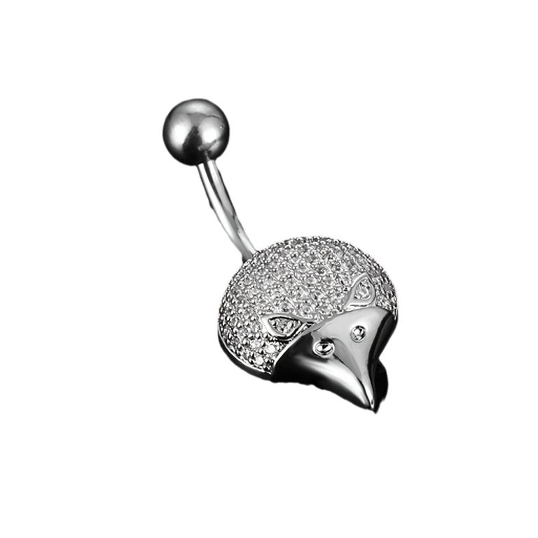 Europe and the United States cross-border retro hot selling hedgehog shape animal copper inlaid zircon belly button ring belly button puncture jewelry - Image 5