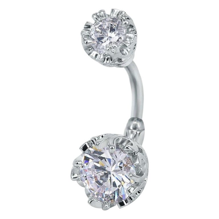 Europe and the United States new puncture jewelry round zircon belly button ring belly button nail