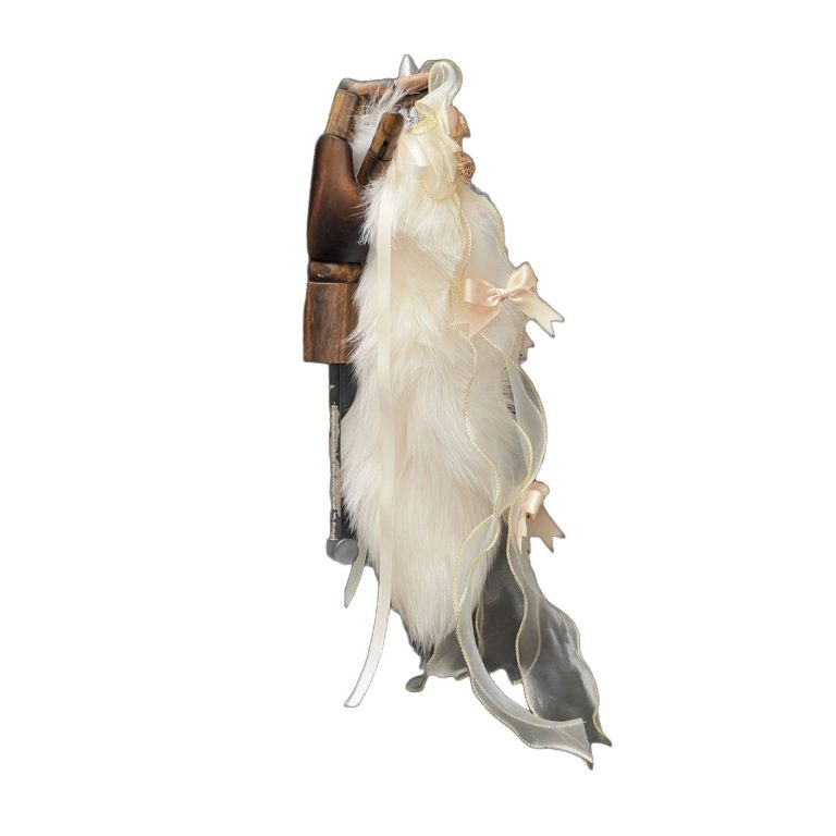 40CM cream white fox real fur tail butt plug removable smsex toys handmade bow Palace Bell - Image 5