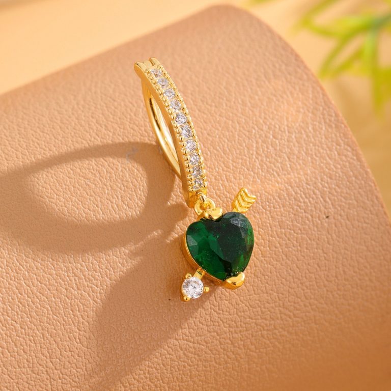 European and American Cross-border Hot Selling High-end Temperament Refined One-arrow Heart-piercing Pendant Navel Ring Copper Micro-inlaid Zircon Navel Buckle - Image 4
