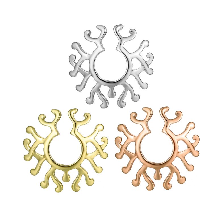 Electroplating multi-graphic combination rodless rodless fake breast ring milk clip