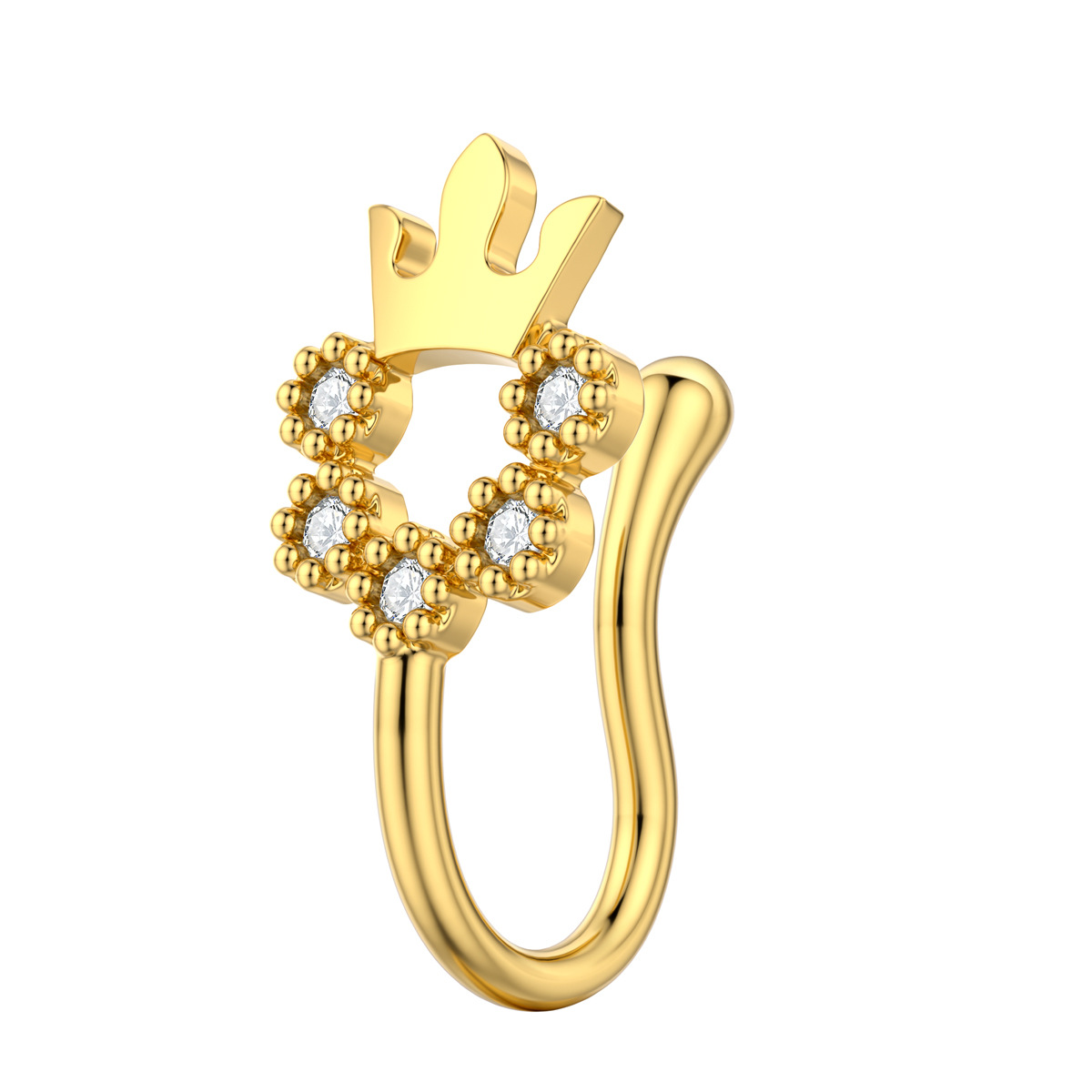 Simple Fashion Crown Shape Copper Inlay Zircon U-shaped Nose Clip Non-perforated Nose Ring Women Charm Party Jewelry - Image 8