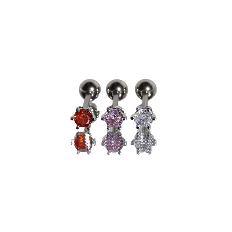 Three-color zircon tongue nail six-claw color stainless steel tongue ring new human body piercing jewelry - Image 5