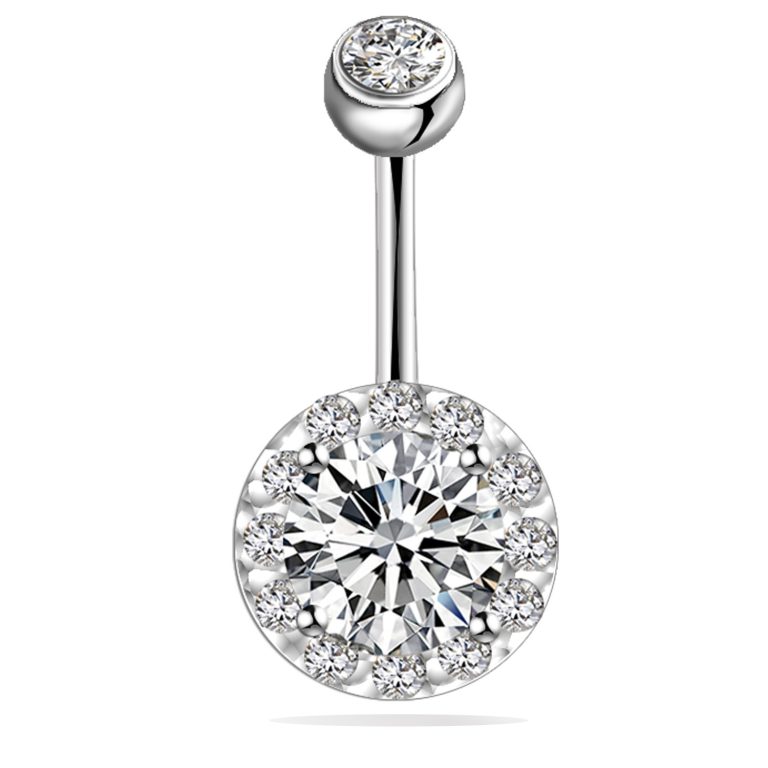 European and American inlaid zircon navel ring navel nail set puncture jewelry manufacturer - Image 4